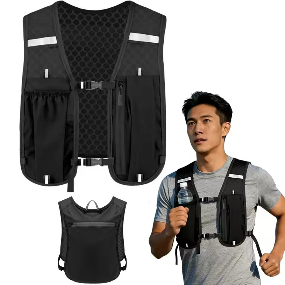 Running Gear - 男女兼用ランニングハイドレーションベスト、防水性、通気性、ランニング、ハイキング、サイクリング、トレイルランニング、マラソン用バックパック