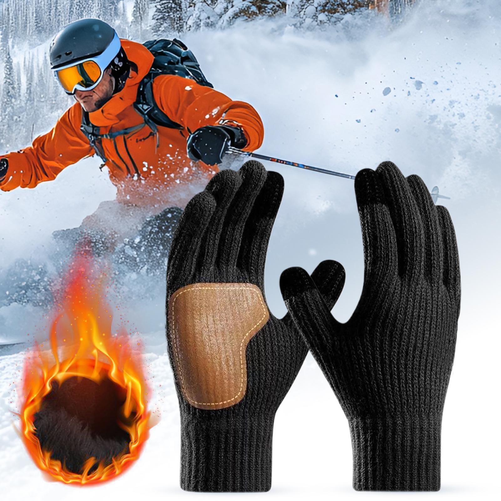 Running Gear Cold Weather - タッチスクリーン付きUSB加熱グローブ、スキー、ランニング用冬用サーマル加熱グローブ、女性男性用滑り止め防寒装備