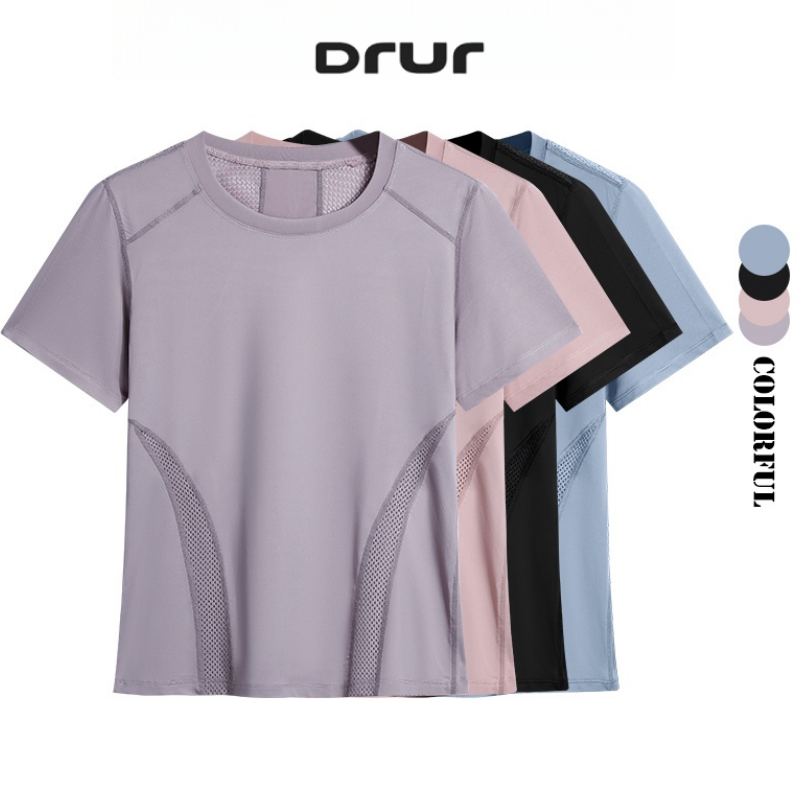 Running Gear Winter - DRUR 夏軽量ランニング Tシャツ女性クイックドライジムワークアウトトップ通気性ルーズフィットスポーツ Tシャツアクティブウェアヨガ服