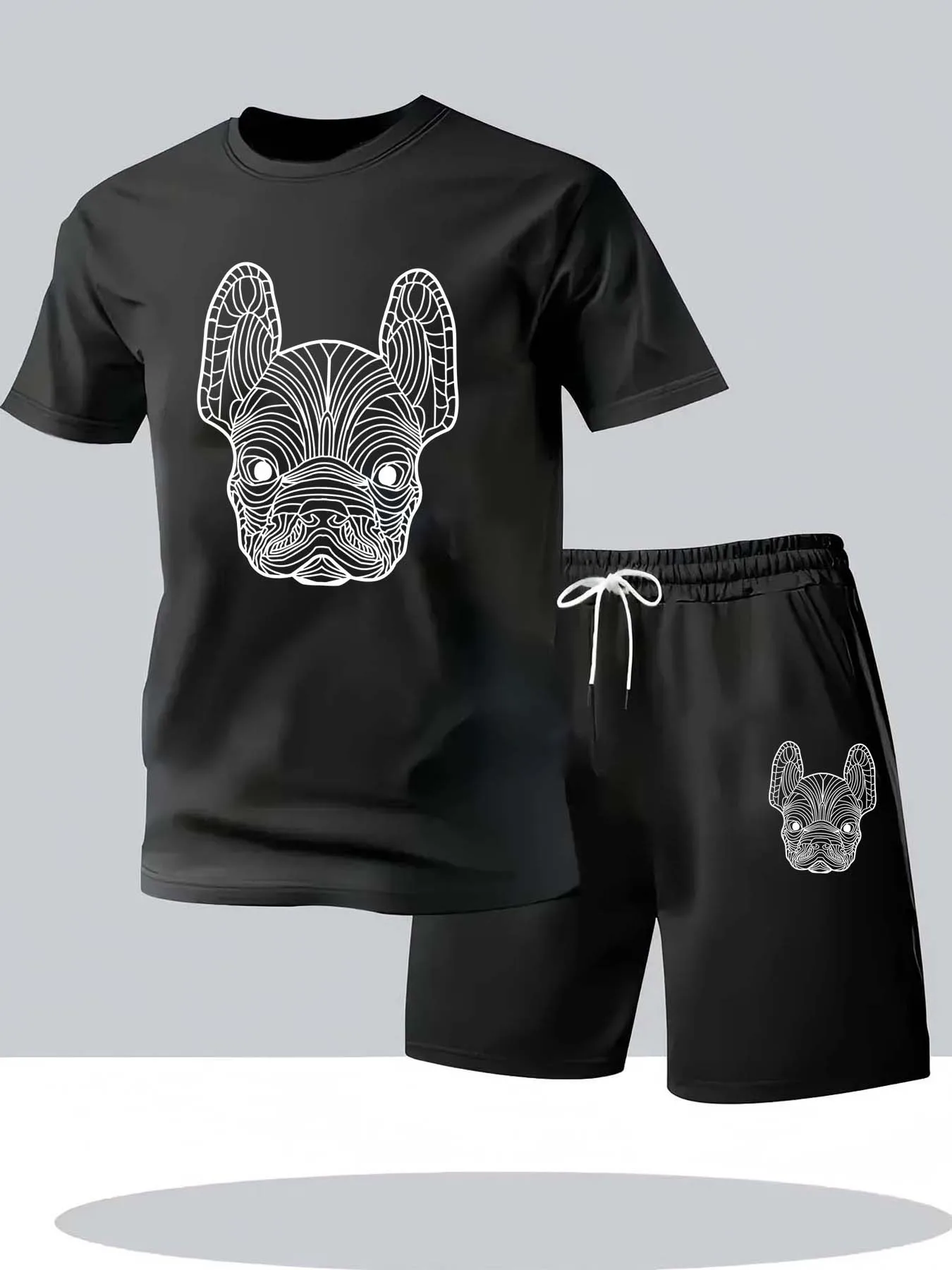Running Gear - 夏のメンズ速乾カジュアル半袖Tシャツとショートパンツセットシティストリートファッションランニングスポーツ2ピーススーツ
