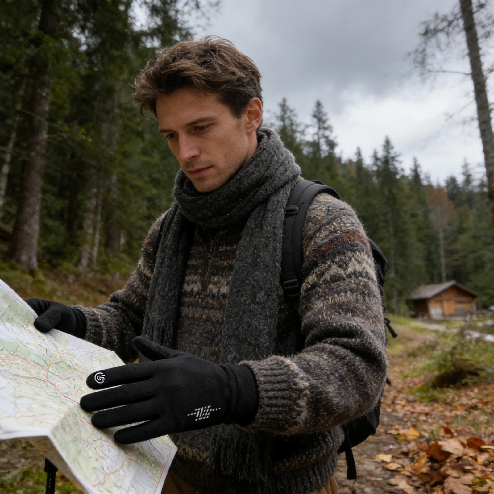 Running Gear Cold Weather - 冬用サイクリンググローブ フルフィンガー アウトドア 寒さ対策 タッチスクリーン対応 スキーグローブ