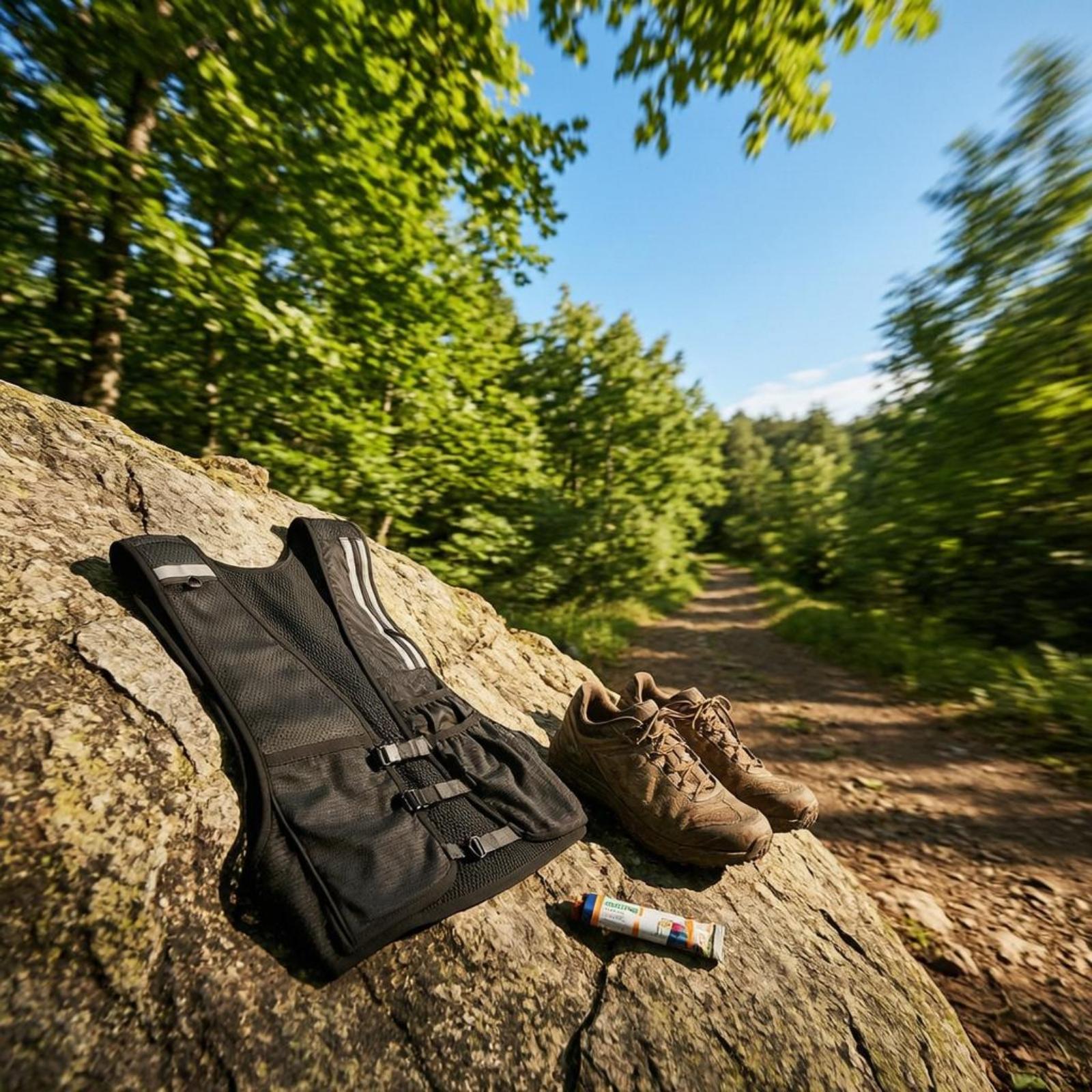 Running Gear Trail - アウトドアランニングベスト、バックパッキングギアに最適、調節可能なストラップ、反射材付きでロードやトレイルでの使用に適しています。