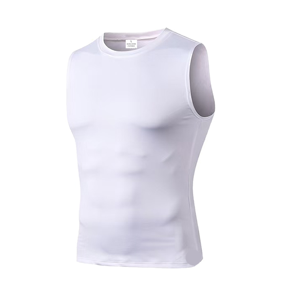 男性ソリッドカラークイックドライノースリーブトップファッショ - Running Gear のレビューと価格