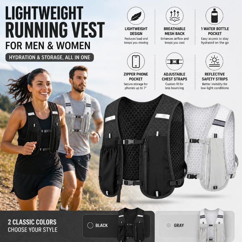 ランニング＆サイクリングスポーツ用反射軽量ベスト、携帯電話収 - Running Gear For Your Phone のレビューと価格