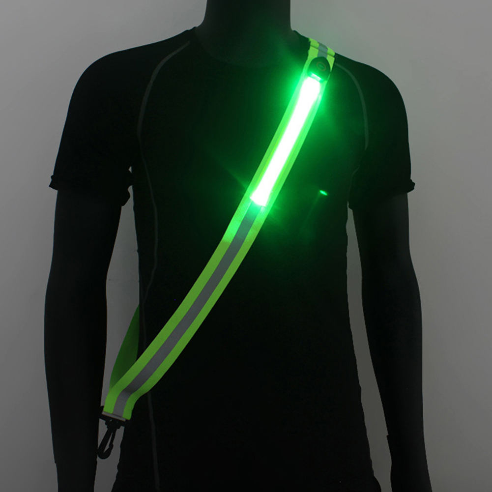 USB充電式反射ウォーキングギア高視認性LED反射ベルトLE - Running Gear Green のレビューと価格
