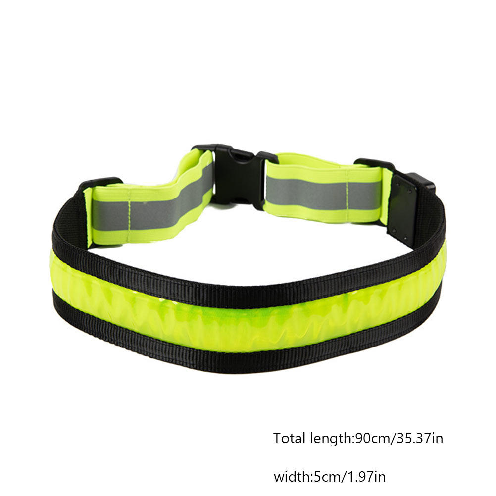 LED充電式反射ベルト調節可能なグリーンランニング安全ストラ - Running Gear Green のレビューと価格