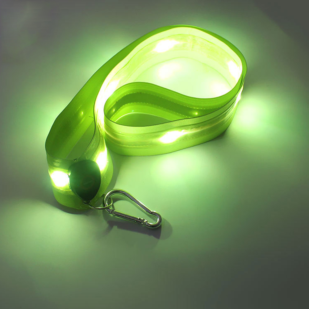 光るショルダーストラップ 充電式LED反射ランニングベルト  - Running Gear Green のレビューと価格