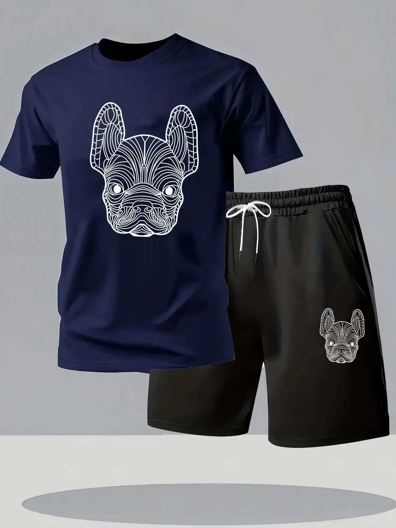 夏のメンズ速乾カジュアル半袖Tシャツとショートパンツセットシ - Running Gear のレビューと価格